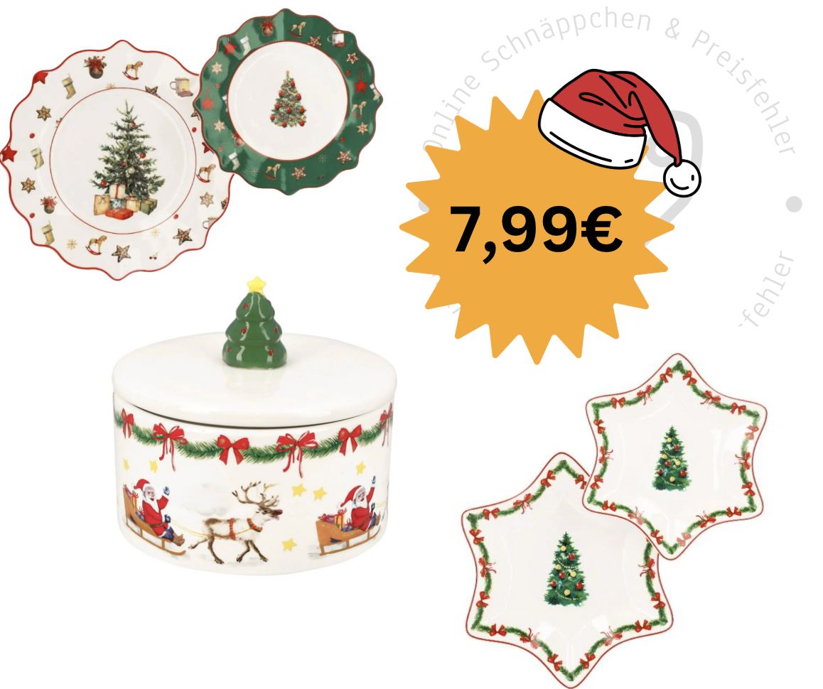 𝐒𝐂𝐇𝐍Ä𝐏𝐏𝐂𝐇𝐄𝐍 (+𝐊𝐚𝐮𝐟𝐞𝐦𝐩𝐟𝐞𝐡𝐥𝐮𝐧𝐠) 𝐍𝐔𝐑 𝟕,𝟗𝟗€ Superschönes Weihnachtsgeschirr aktuell bei Lidl für nur 7,99€ Die Teller sind im 2er Set, die Keksdose ist einzeln. ❤️Ich hatte es gestern schon in de