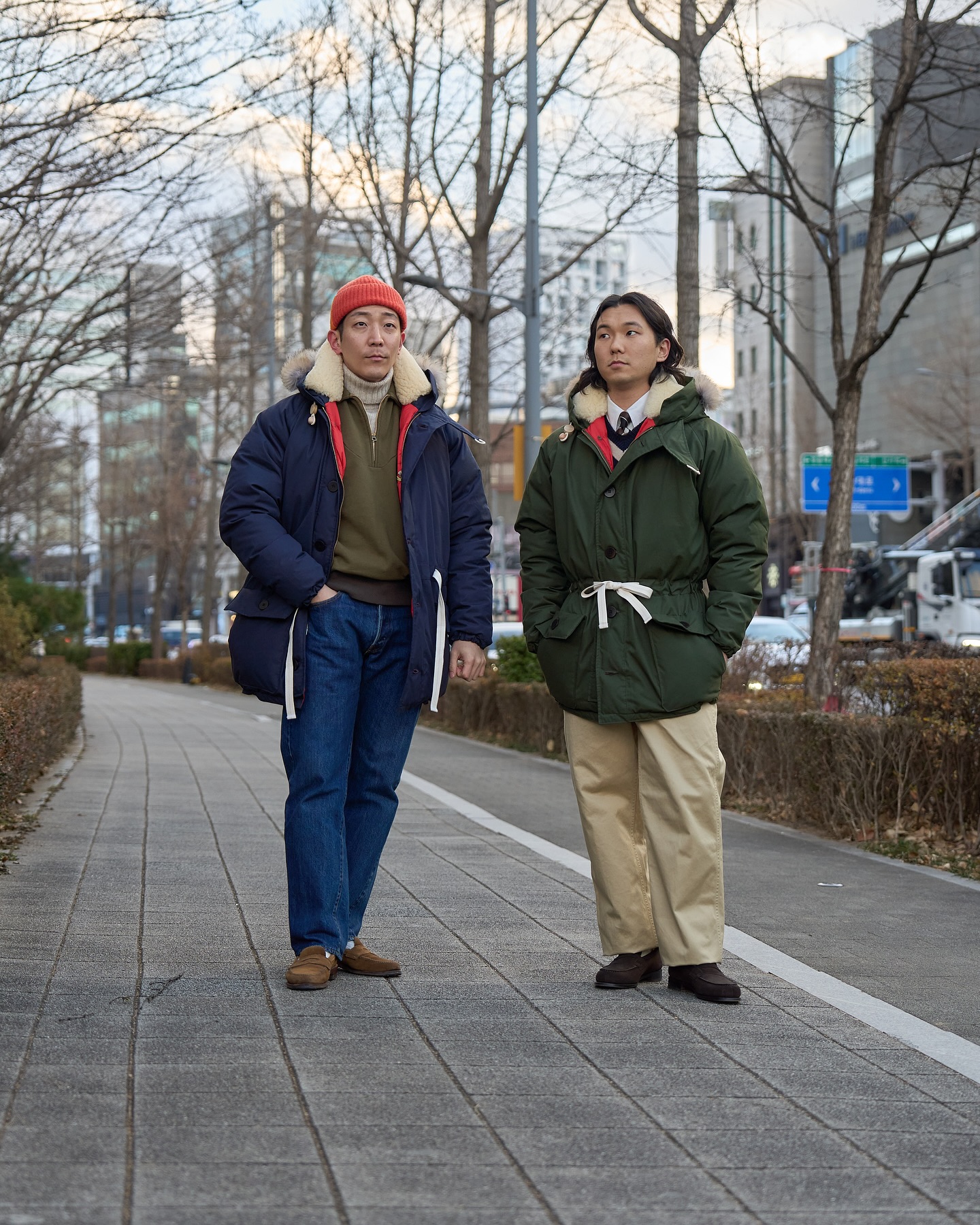 Nigel Cabourn Everest Parka Navy & Olive <Left> Outer : Nigel 