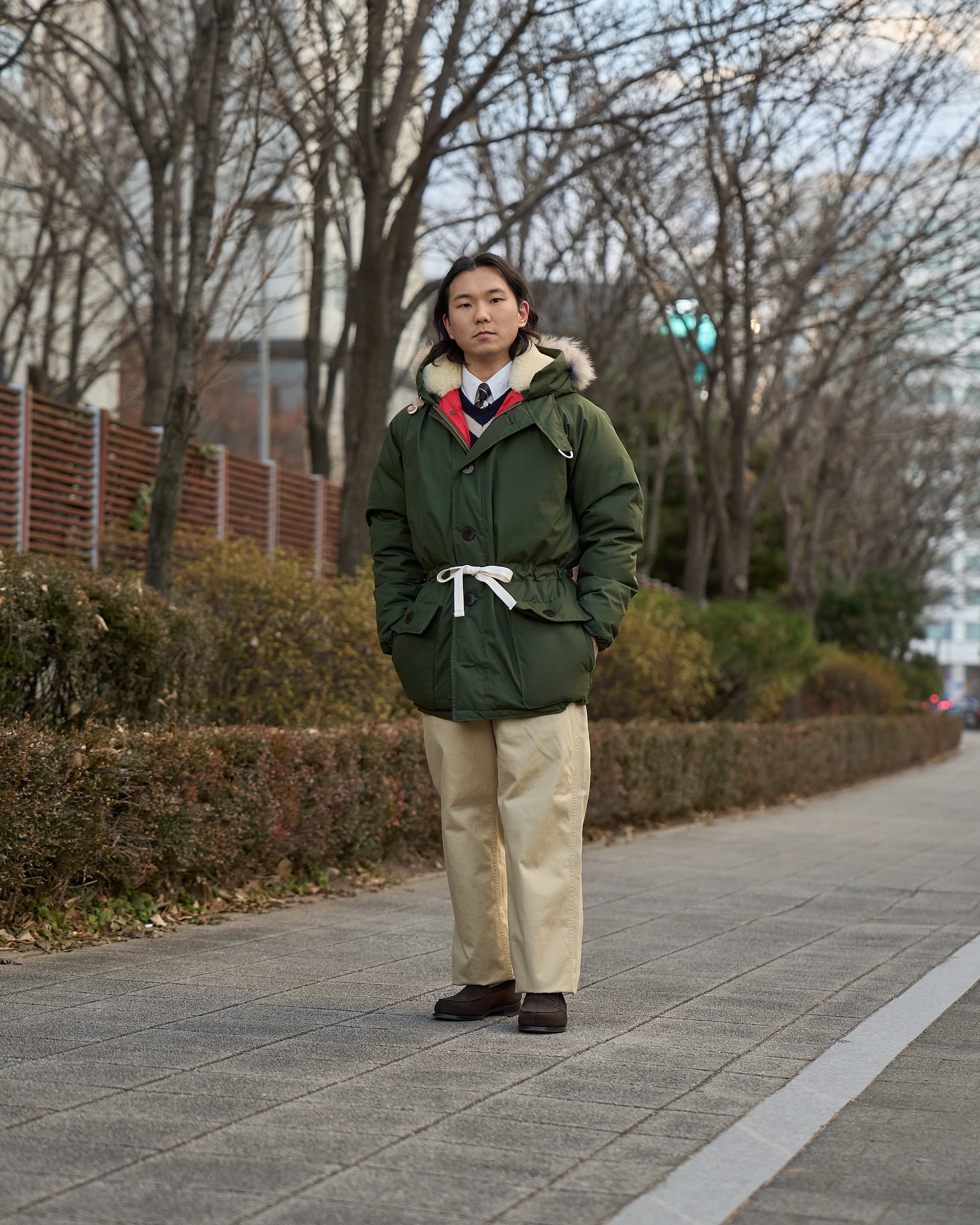 Nigel Cabourn Everest Parka Navy & Olive <Left> Outer : Nigel 