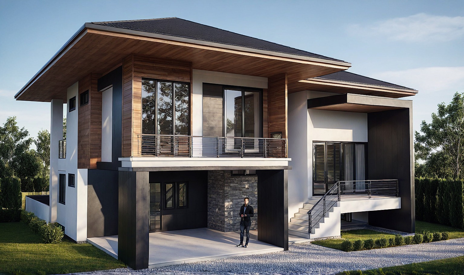แบบบ้านโมเดิร์น Modern-บ้านป่าตาลโมเดอเรท