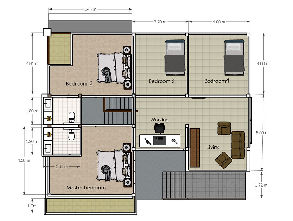 แบบบ้านโมเดิร์น Modern-บ้านป่าตาลโมเดอเรท