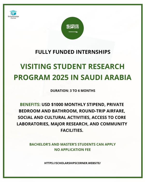 Career - Visiting Student Research Program 2025 in Saudi Arabia | Fully ...