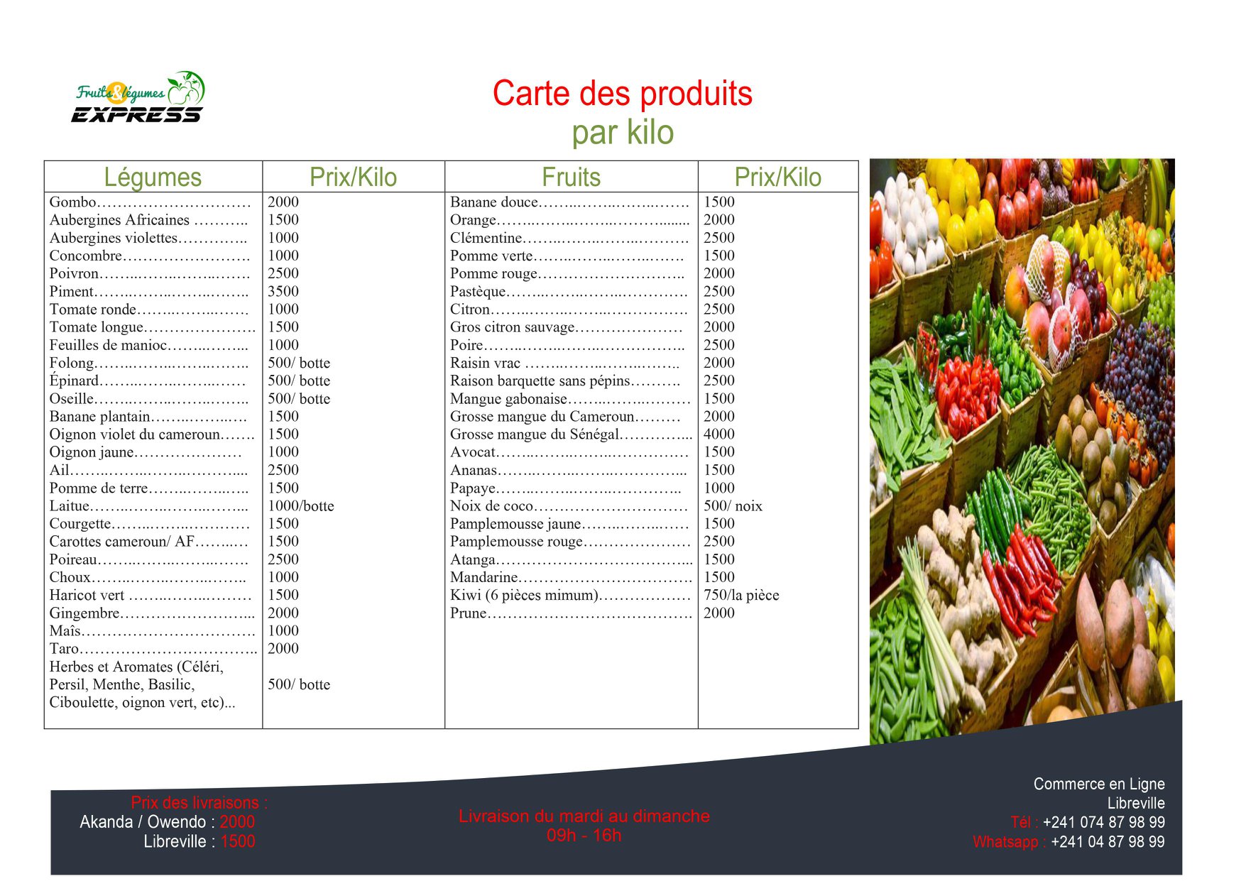 Prix Des Fruits Et Legumes En 2000