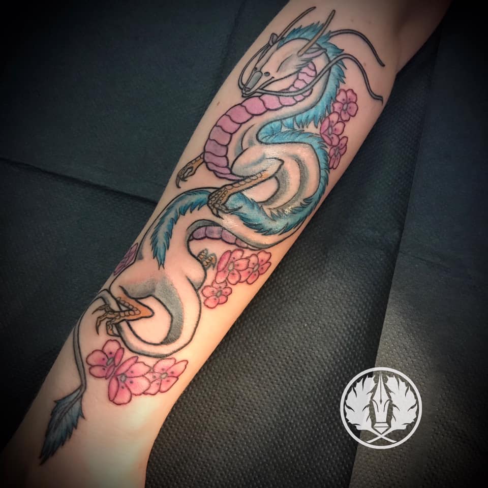 Crafted Tattoo Hamar Clean And Simple Traditional Tattoo Style Tattoo Of Ghibli S Haku Dragon From The Anime Spirited Away This Was Done On A Small Small Forearm Facebook