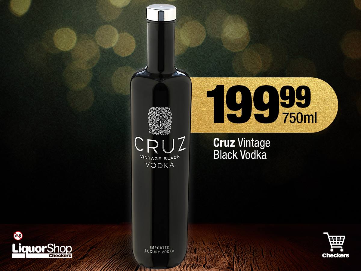 Cruz Vodka Logo Cruz Vintage Black Vodka 750ml | Norman Goodfellows