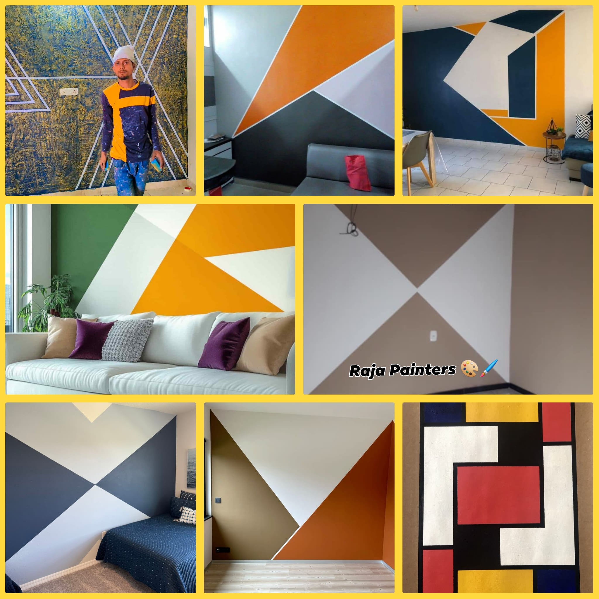 Raja - All Paint Colourful wall Masking tape working design Raja ...