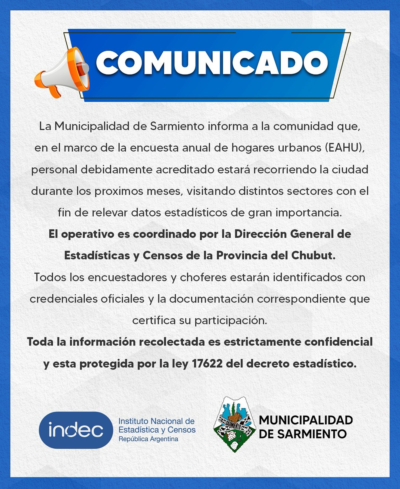 Municipalidad - 🔵 #COMUNICADO | Encuesta Anual de Hogares Urbanos (EAHU ...