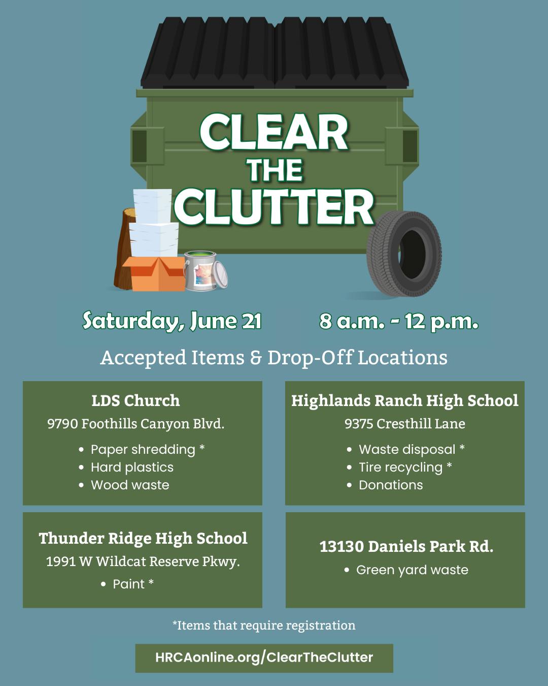 Highlands - Last chance to register... Clear the Clutter is in two days ...
