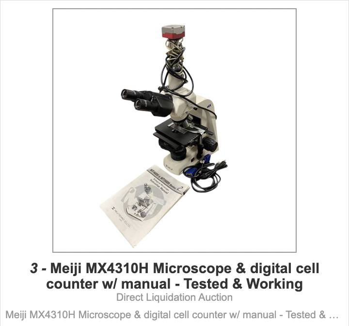 Jeff - 🔬 Zoom In & Bid Now! 🔬 The Meiji MX4310H Microscope & Cell ...