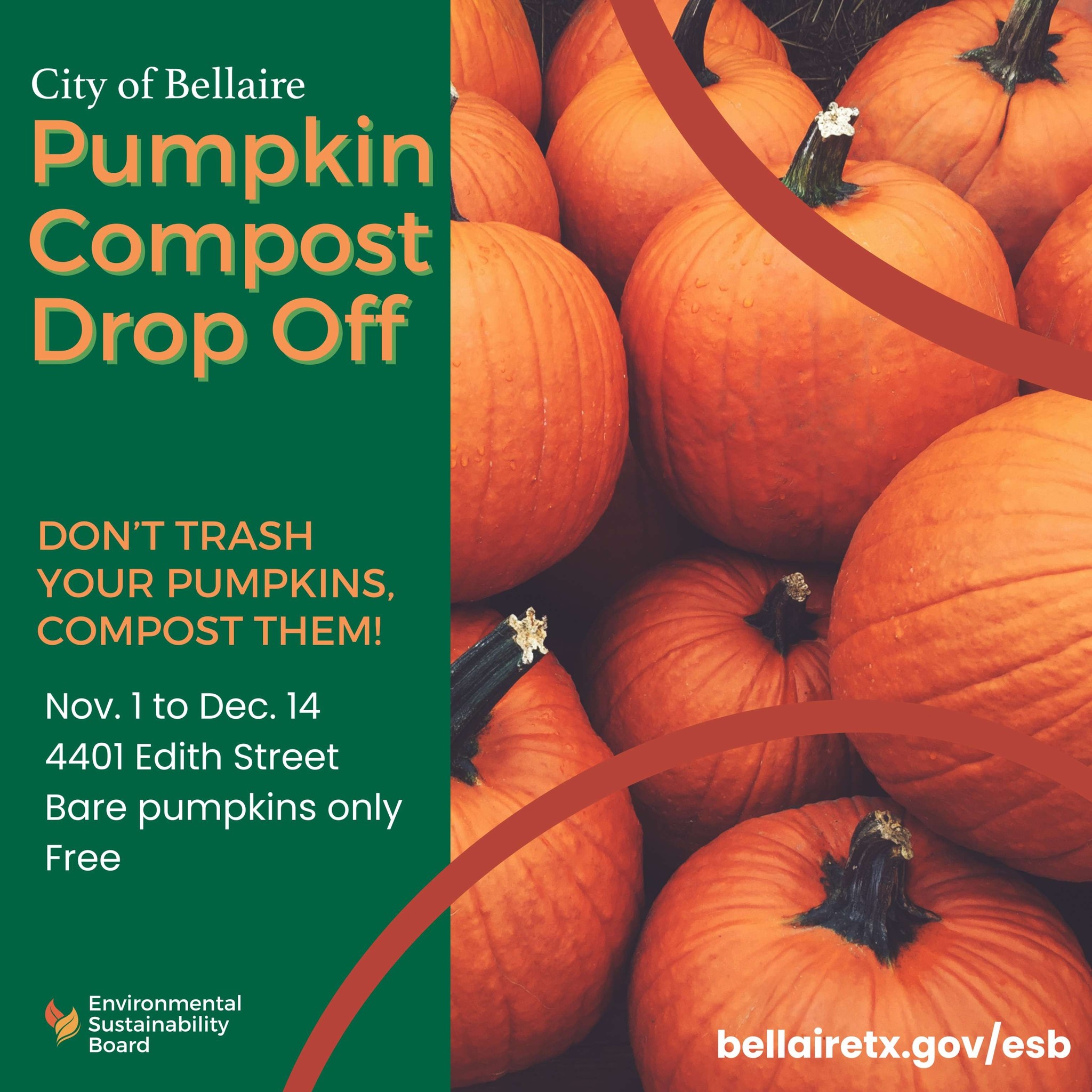 Pumpkin Compost Drop Off starts... - City of Bellaire, Texas | Facebook