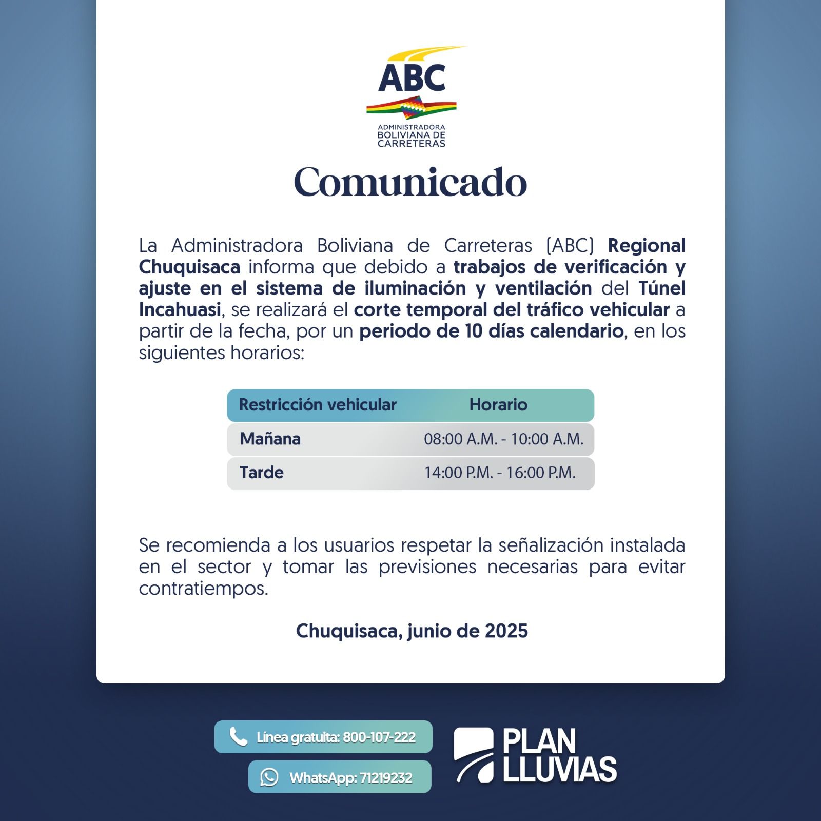 📄 #Comunicado - Administradora Boliviana de Carreteras | Facebook