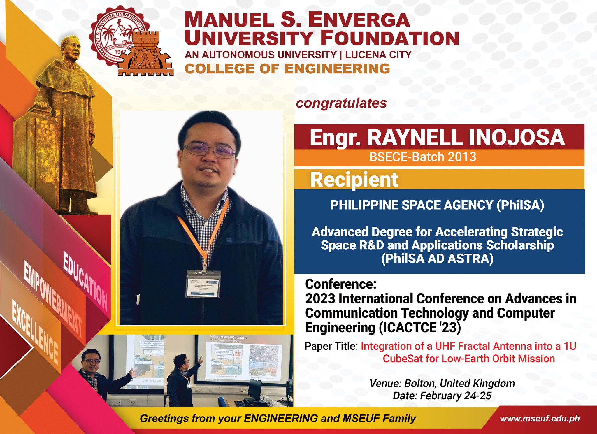 Congratulations... - Manuel S. Enverga University Foundation | Facebook