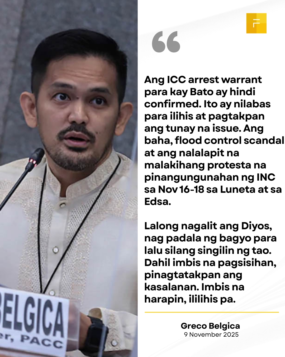 Filipino - Belgica: ICC Warrant ni ‘Bato’ Hindi Totoo, Nakatuon sa ...