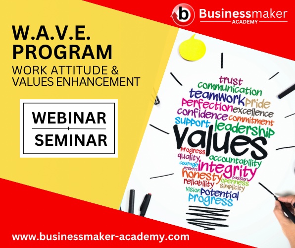 Live Seminar: W.A.V.E. Program: Work Attitude & Values Enhancement Training