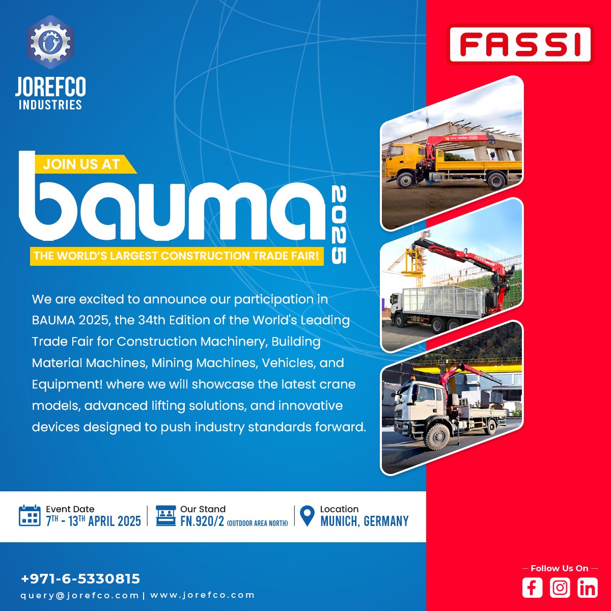 🚧 Join Us at BAUMA 2025 – The... - Jorefco Industries LLC | Facebook