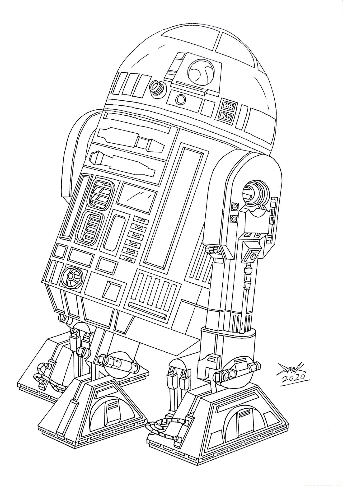 Sam K Drawing - R2-D2 貫穿整個Star Wars系列的機械人角色...