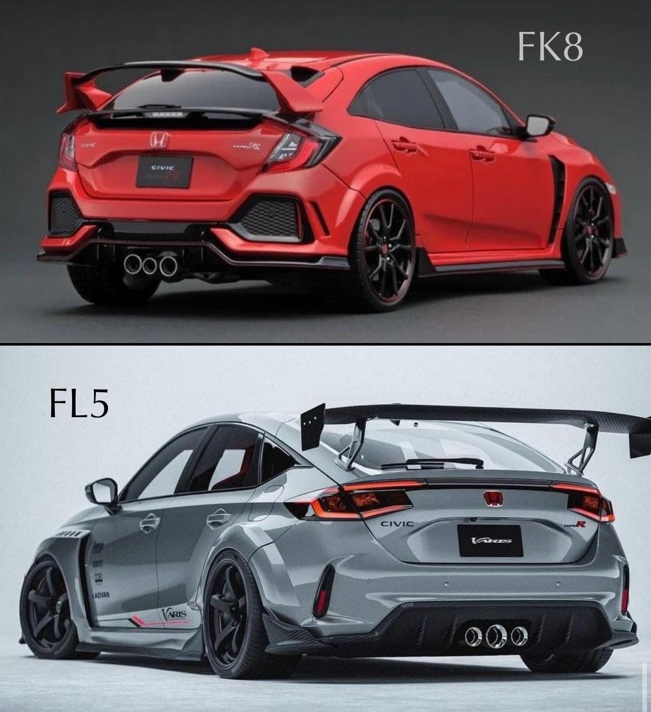 WHEELS - HONDA CIVIC | FL5 vs FK8 #honda #civic #civicfl5 #civicfk8 # ...