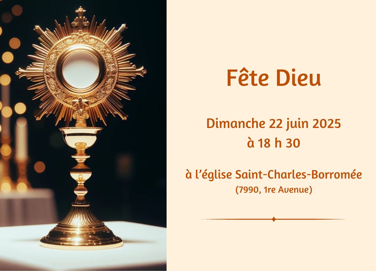 Paroisse - FÊTE DIEU - Dimanche 22 juin 2025 À l’occasion de la Fête ...