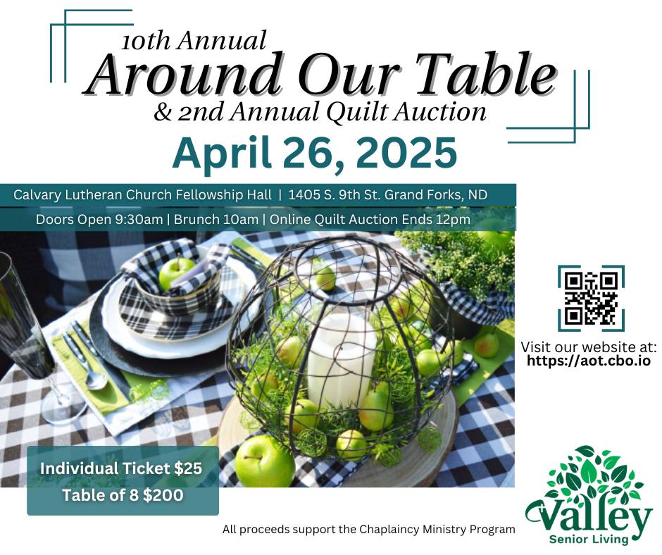 Valley - 10th Annual Around Our Table & 2nd Annual Quilt Auction We’re ...