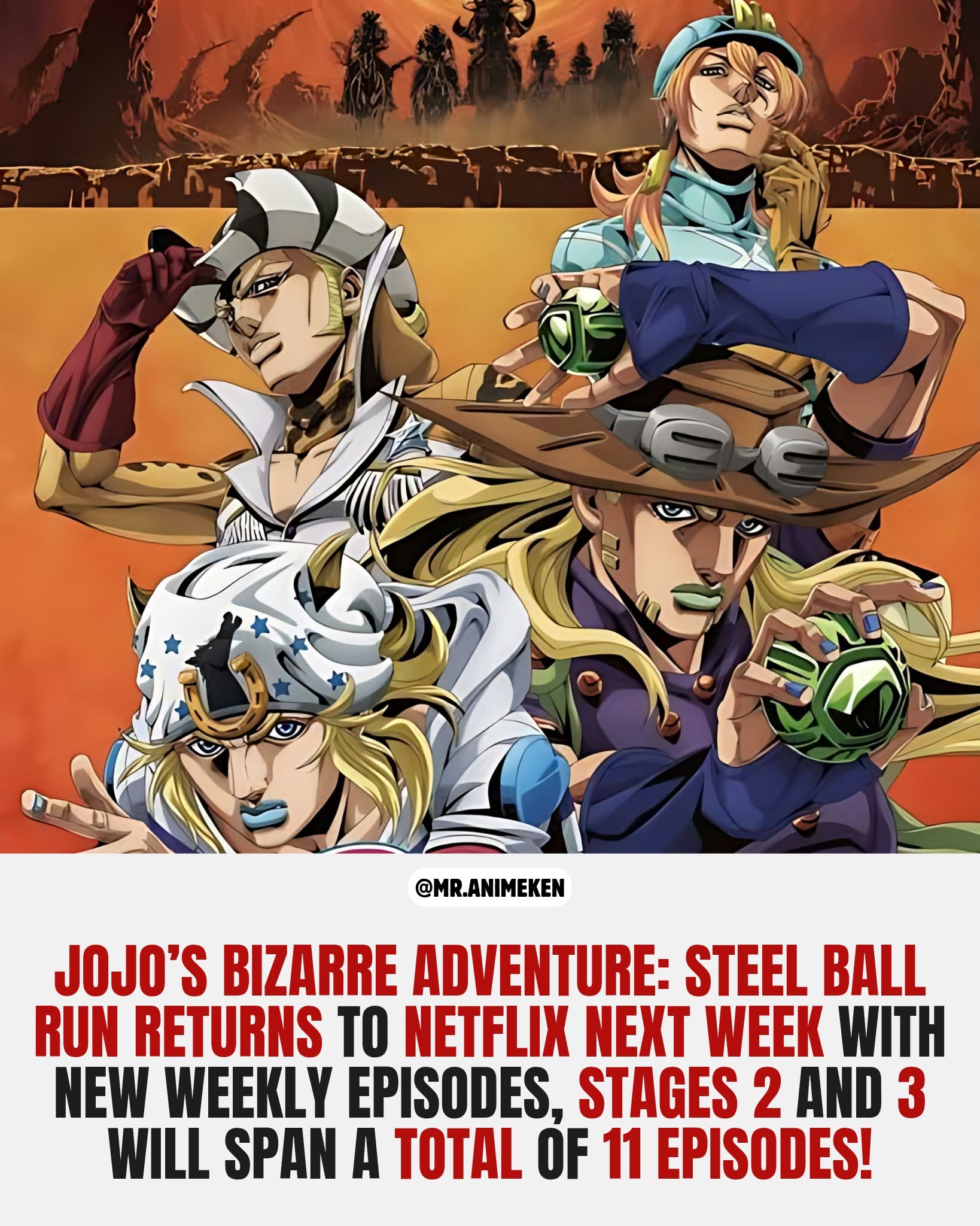 The Steel Ball Run race is finally moving again! 🐎🔥 JoJo's