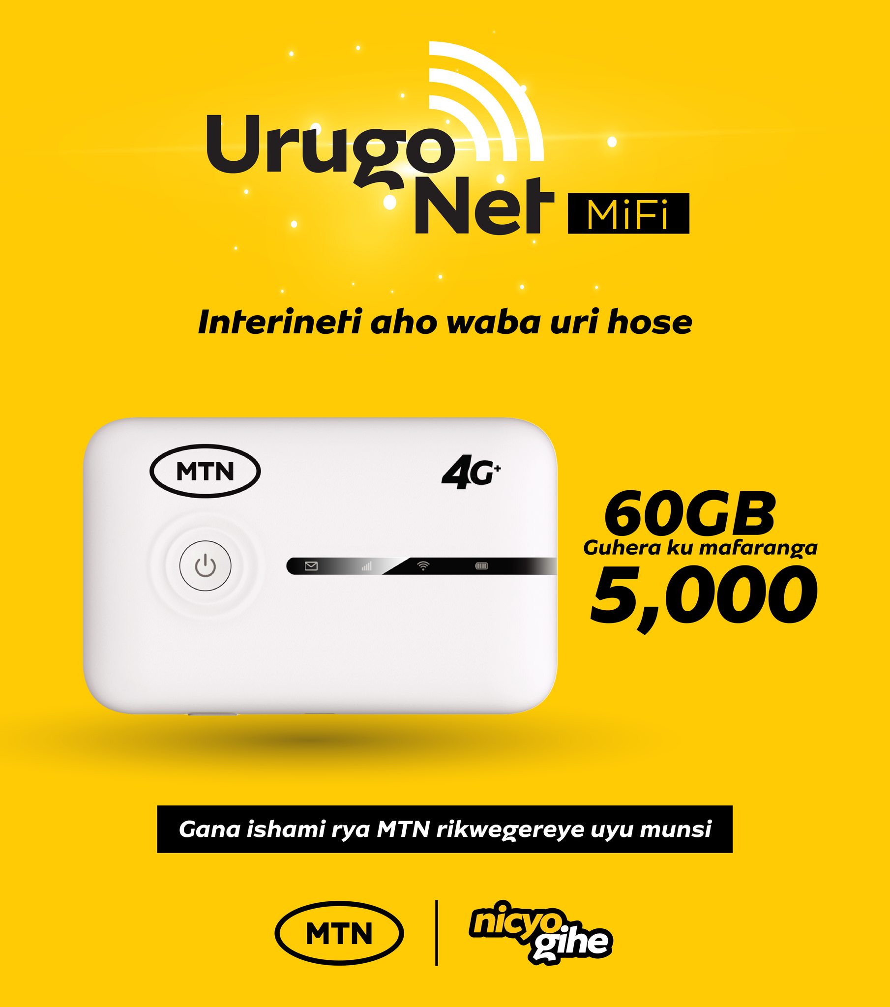 MTN Rwanda - Gendana WIFI aho uri hose ukoresheje UrugoNet... | Facebook