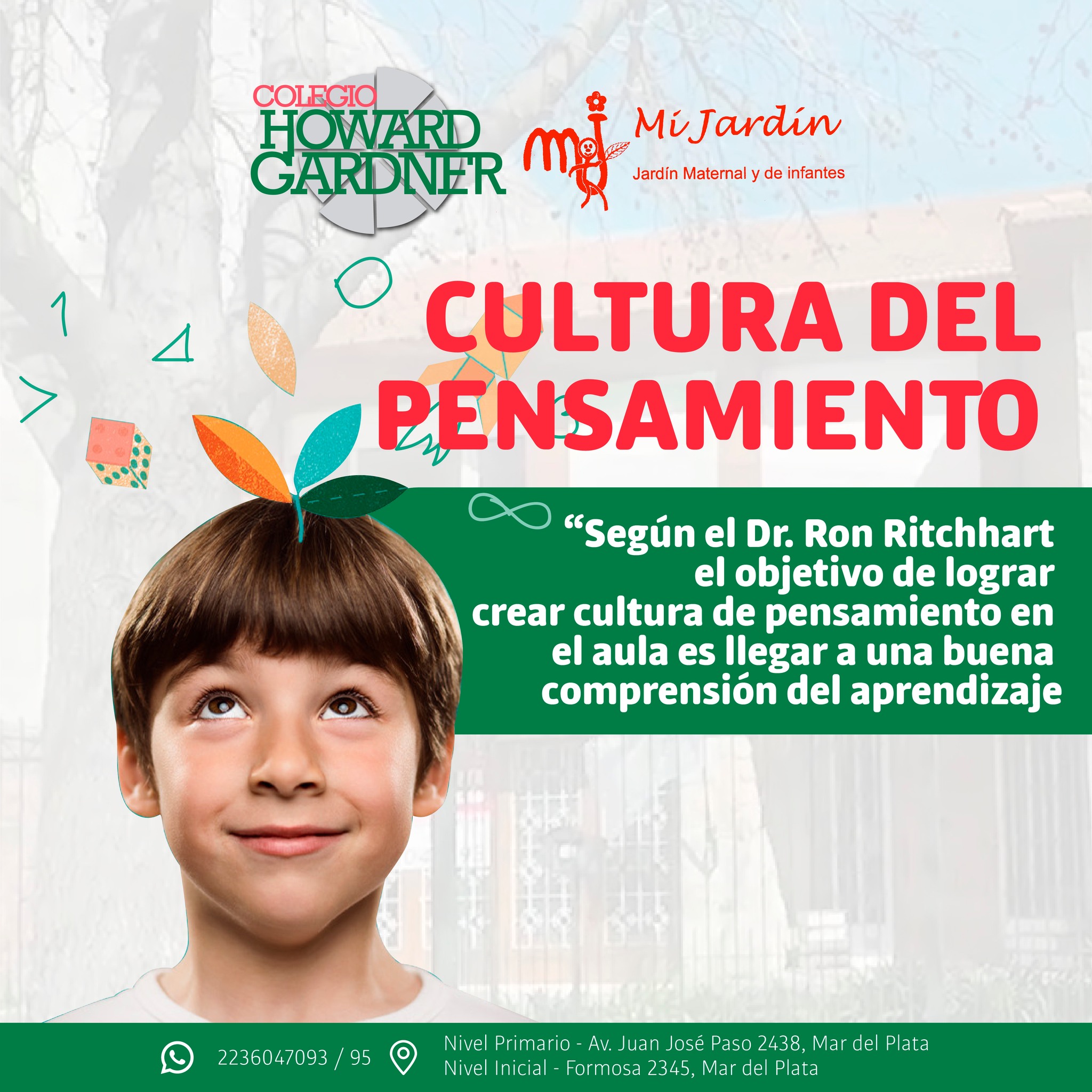 👨🏫 Según el Dr. Ron Ritchhart el... - Colegio Howard Gardner