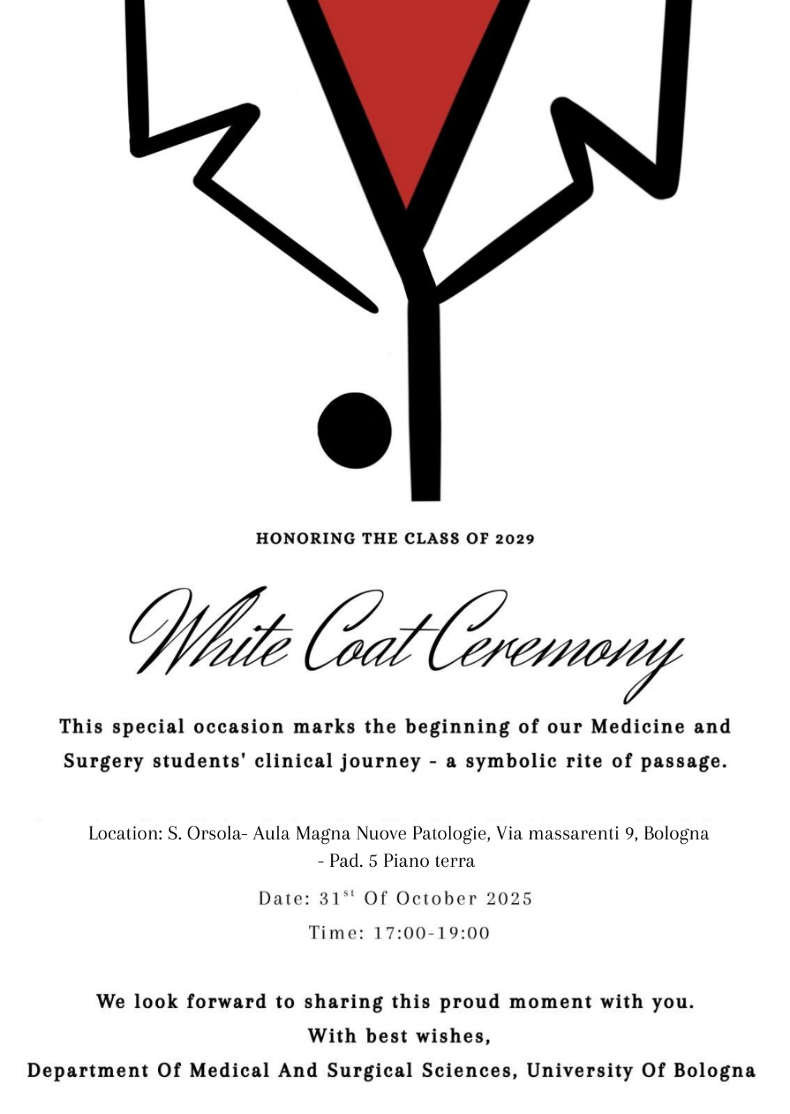 Dipartimento - 🎓 White Coat Ceremony – Medicine and Surgery 📅 Venerdì ...