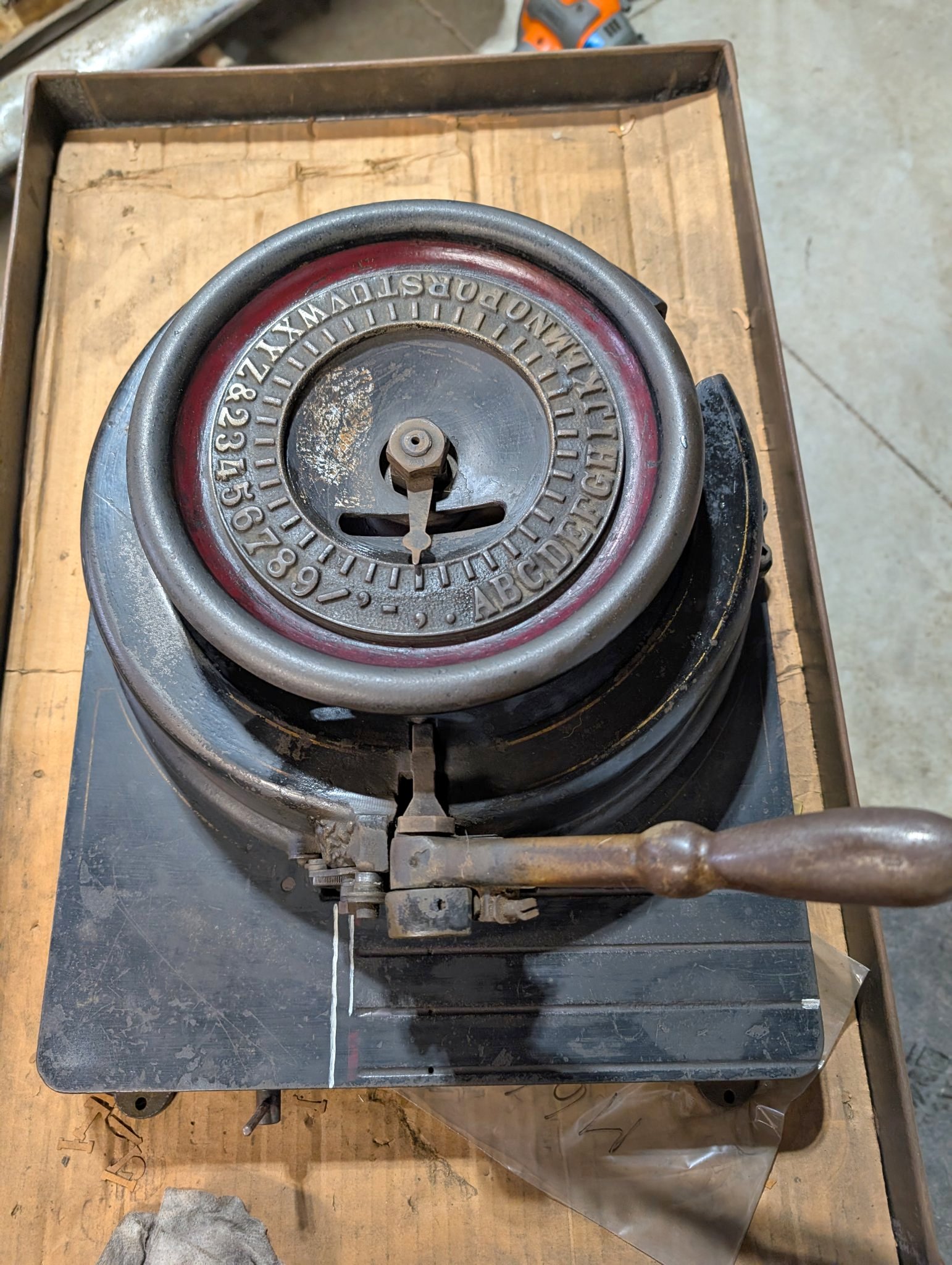 Antique Bradley Stencil Machine w/ paper and cart EXCELLENT CONDITON ...