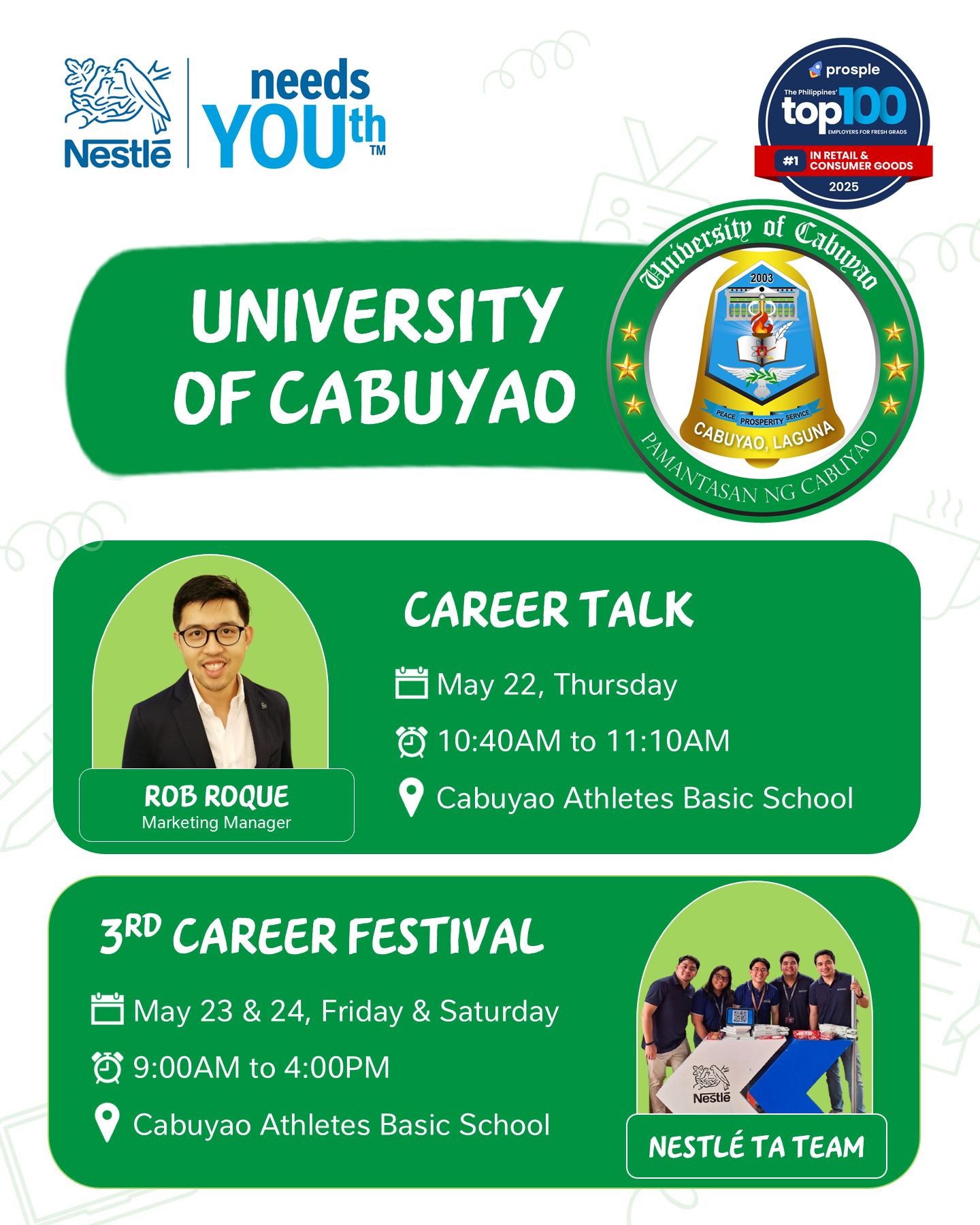 Nestlé - 📢 Mark Your Calendars! 📅 Join us at the University of Cabuyao ...
