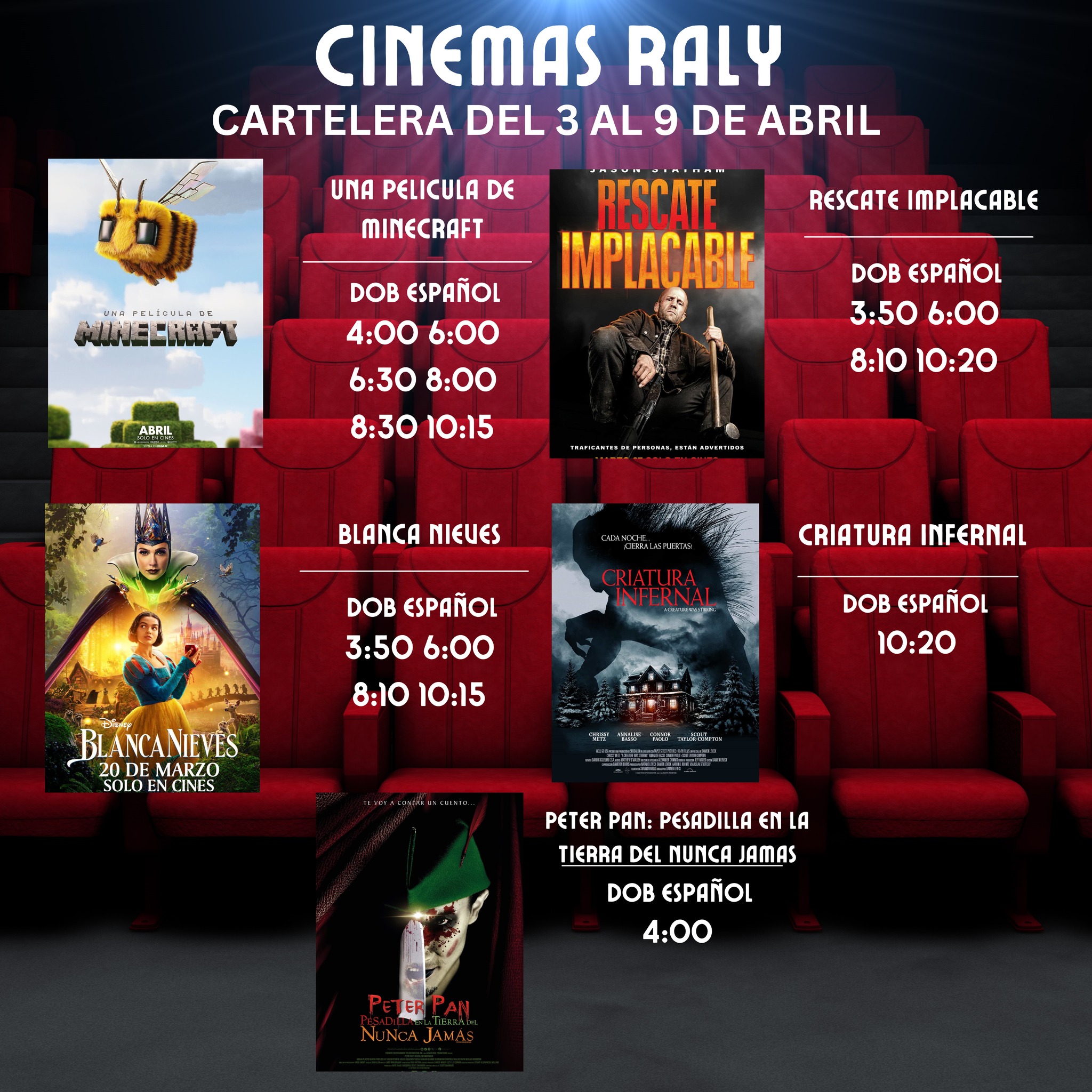 Cinemas - Cartelera Cinemas Raly Del 3 al 9 de Abril https://bit.ly ...