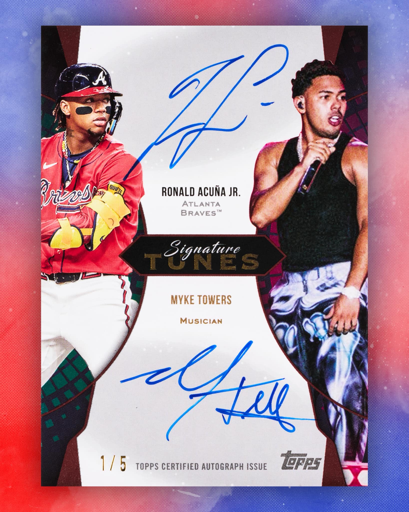 Ronald Acuña Jr. and Myke Towers unite on a dual autograph card ??