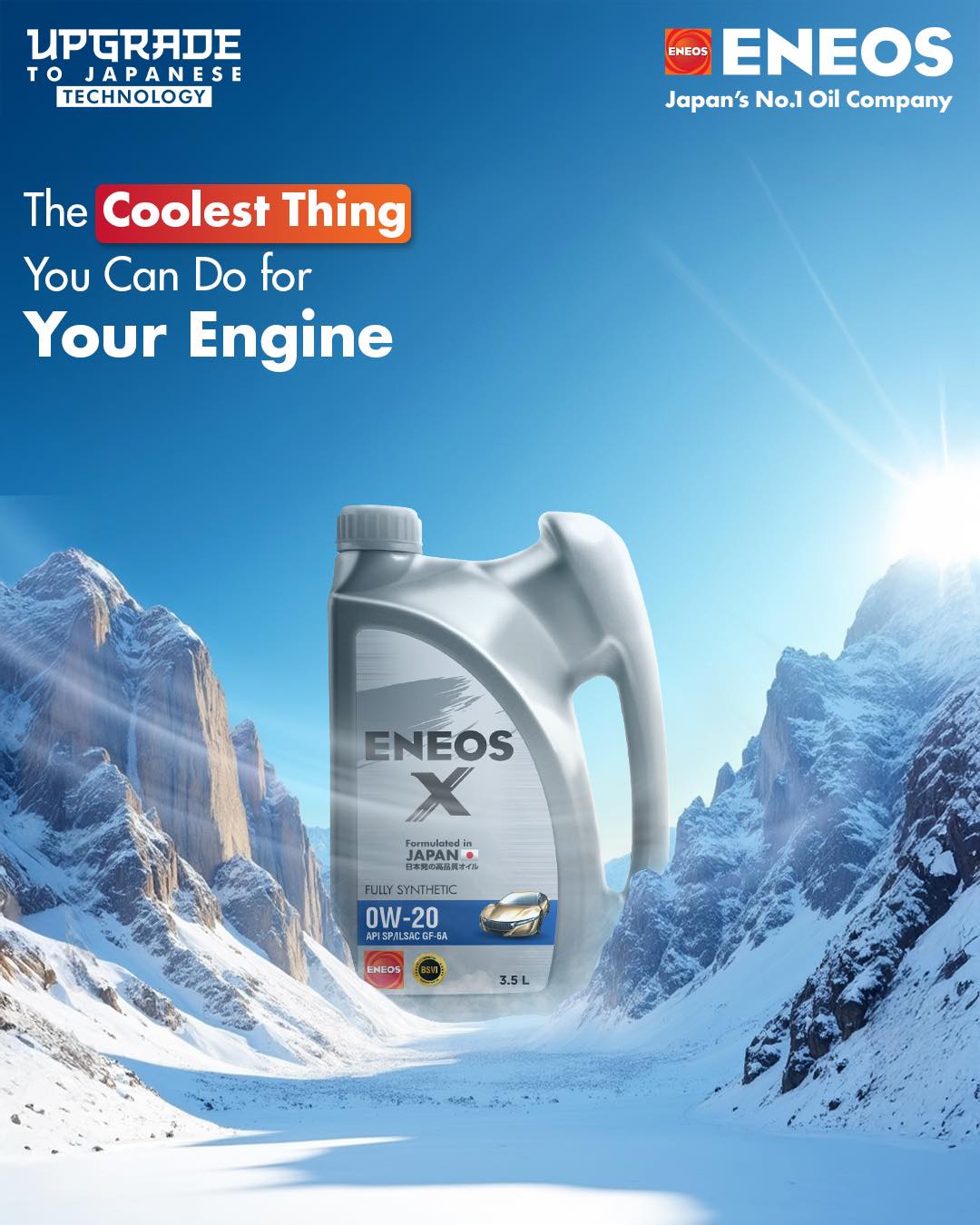 Looking for the smoothest drive? 🏎️💨 Choose ENEOS X PRIME 0W-20