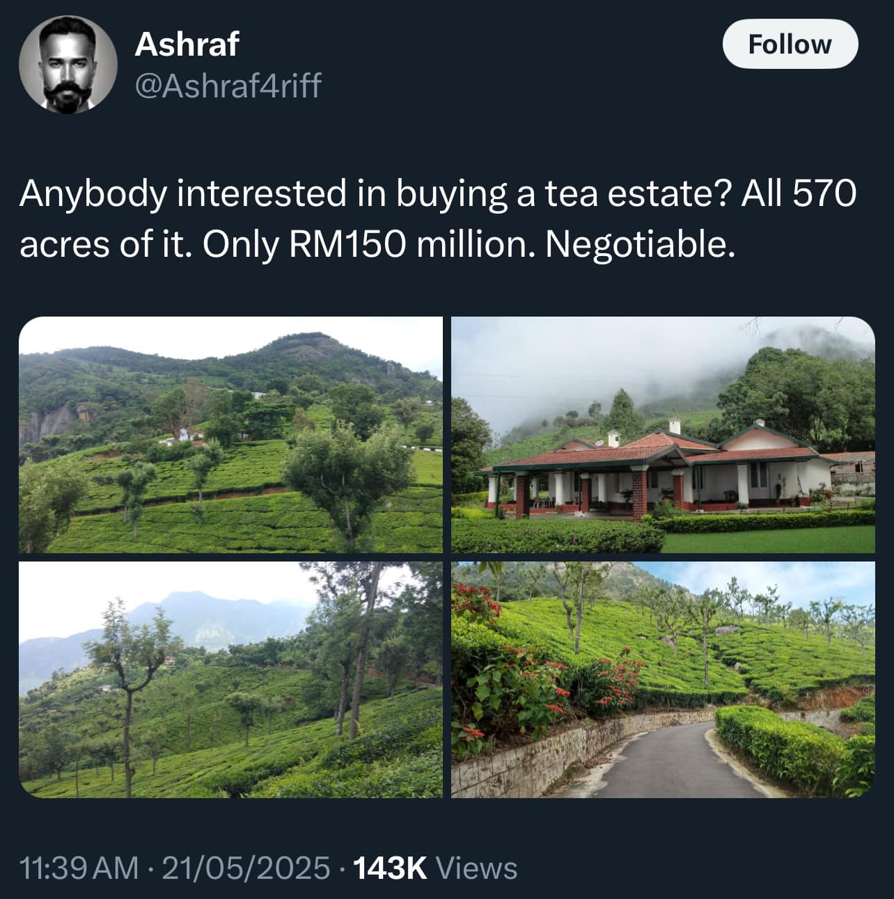 ASIA - Bukan dapat tanah saja. Ladang teh ini berfungsi sepenuhnya ...