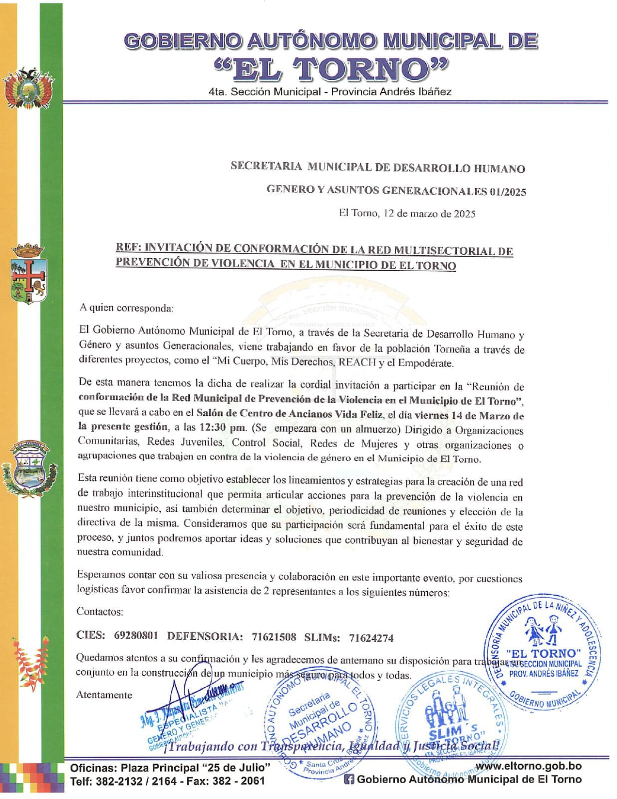 INVITACIÓN DE... - Gobierno Autónomo Municipal de El Torno | Facebook