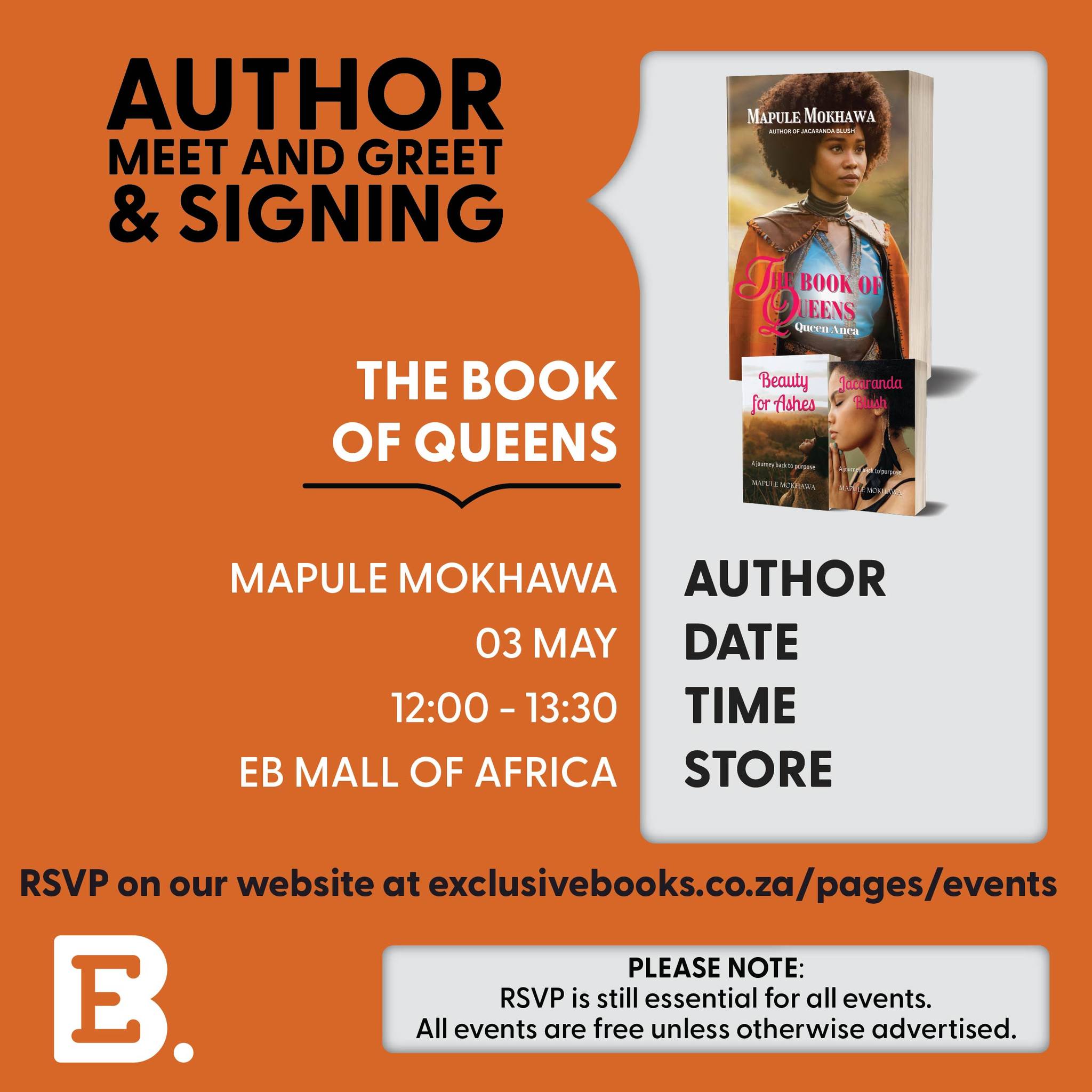 Exclusive Books - 📍🗓️ Join us at EB Mall of Africa for a... | Facebook