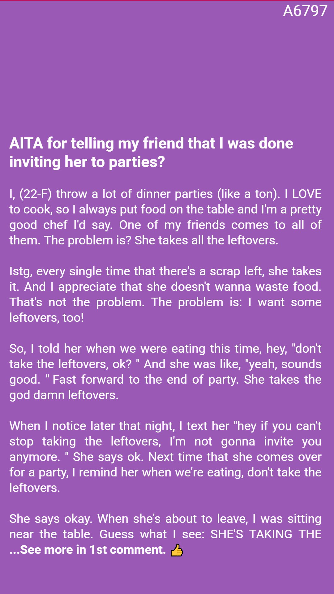 Daily - AITA 😂 for telling my friend that I was done inviting her to ...
