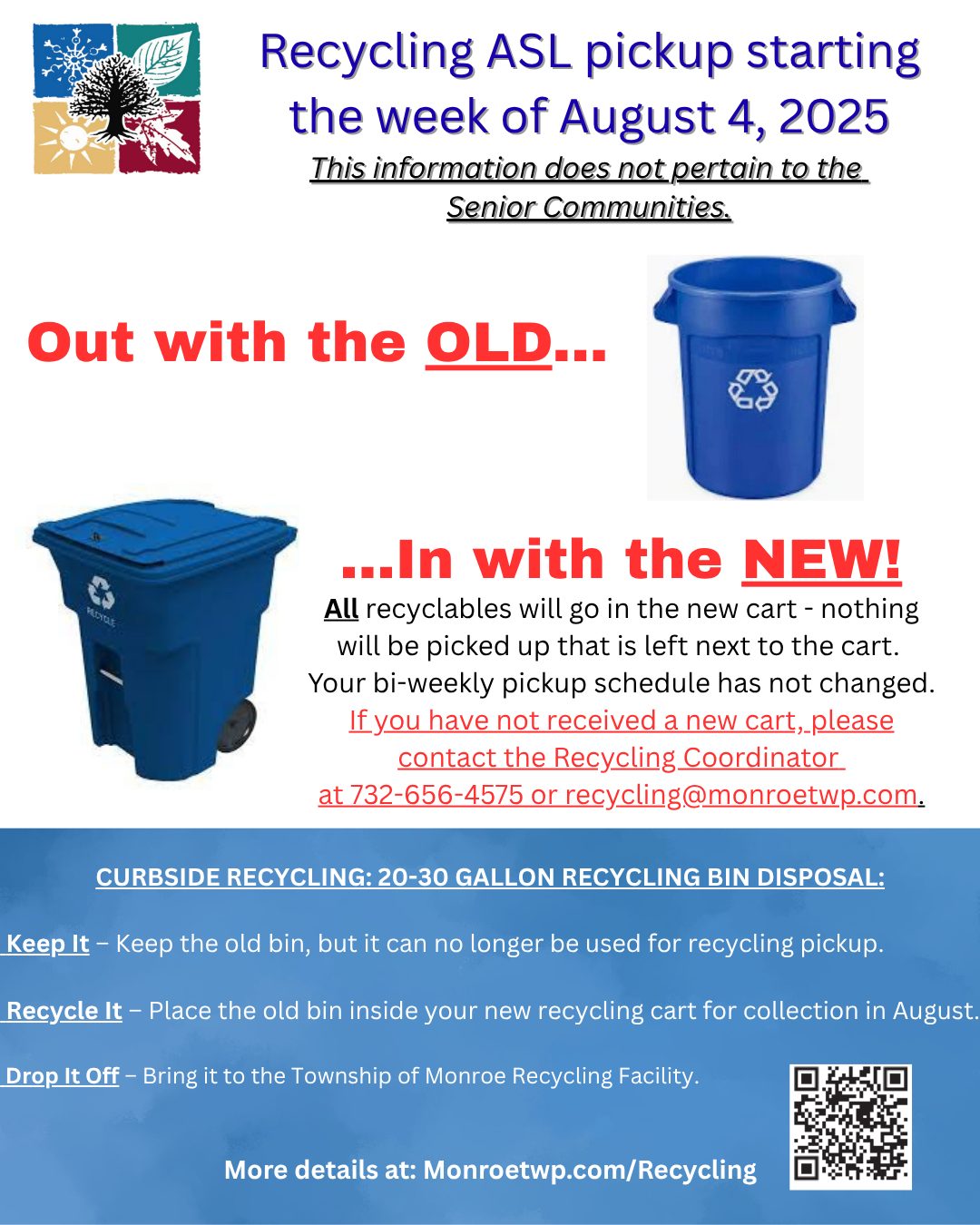 RECYCLING ASL PICKUP STARTING THE... - The Township of Monroe | Facebook