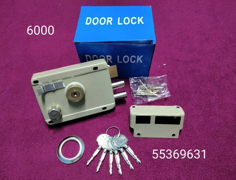 Cerradura De Sobreponer Con Golpe Y Llave Izquierda JIS 12-12I - 120mm, Cilindro Fijo 52mm, 3 Llaves