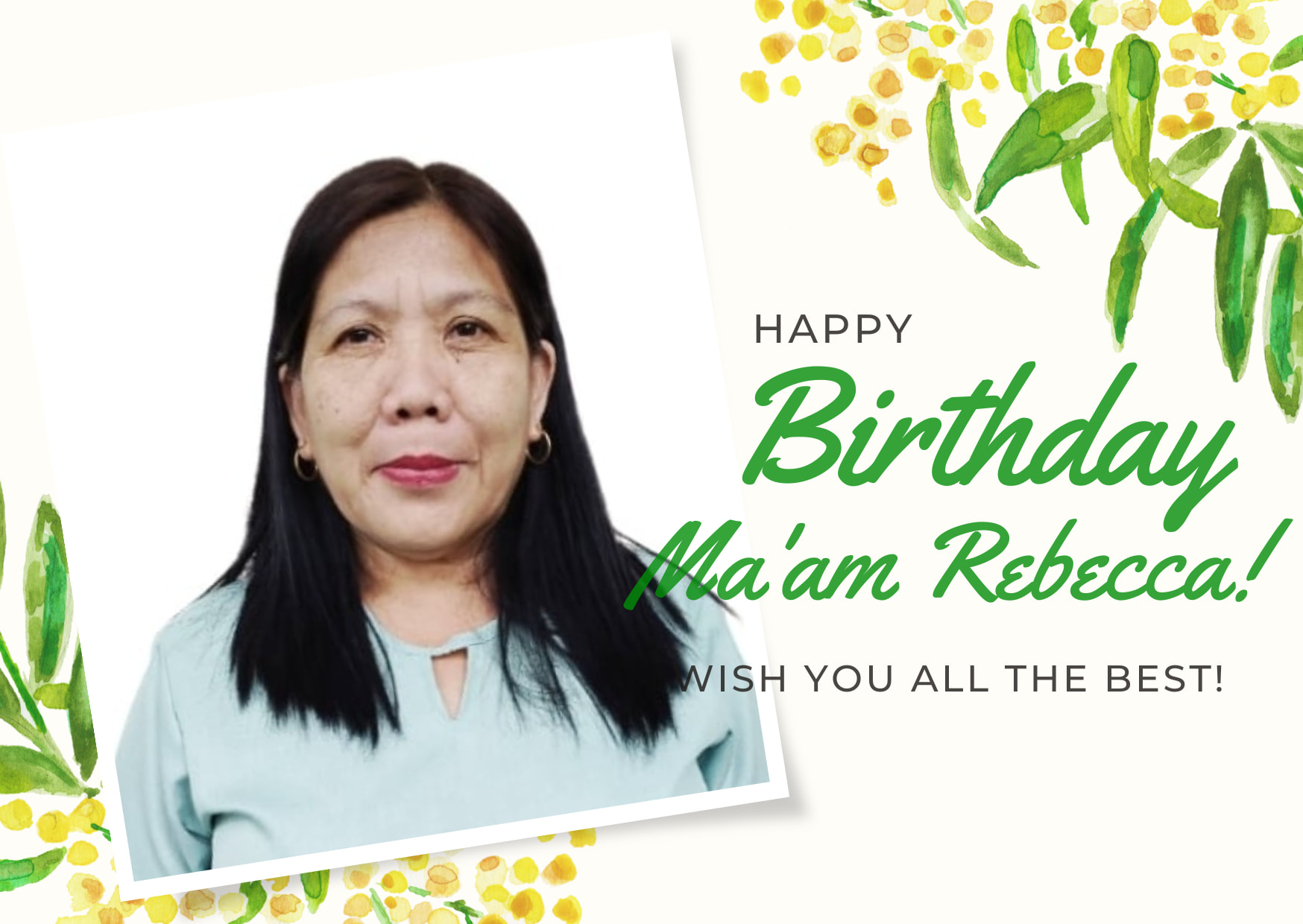 Motiong - Happy birthday, Ma'am Rebecca! May God bless you with good ...