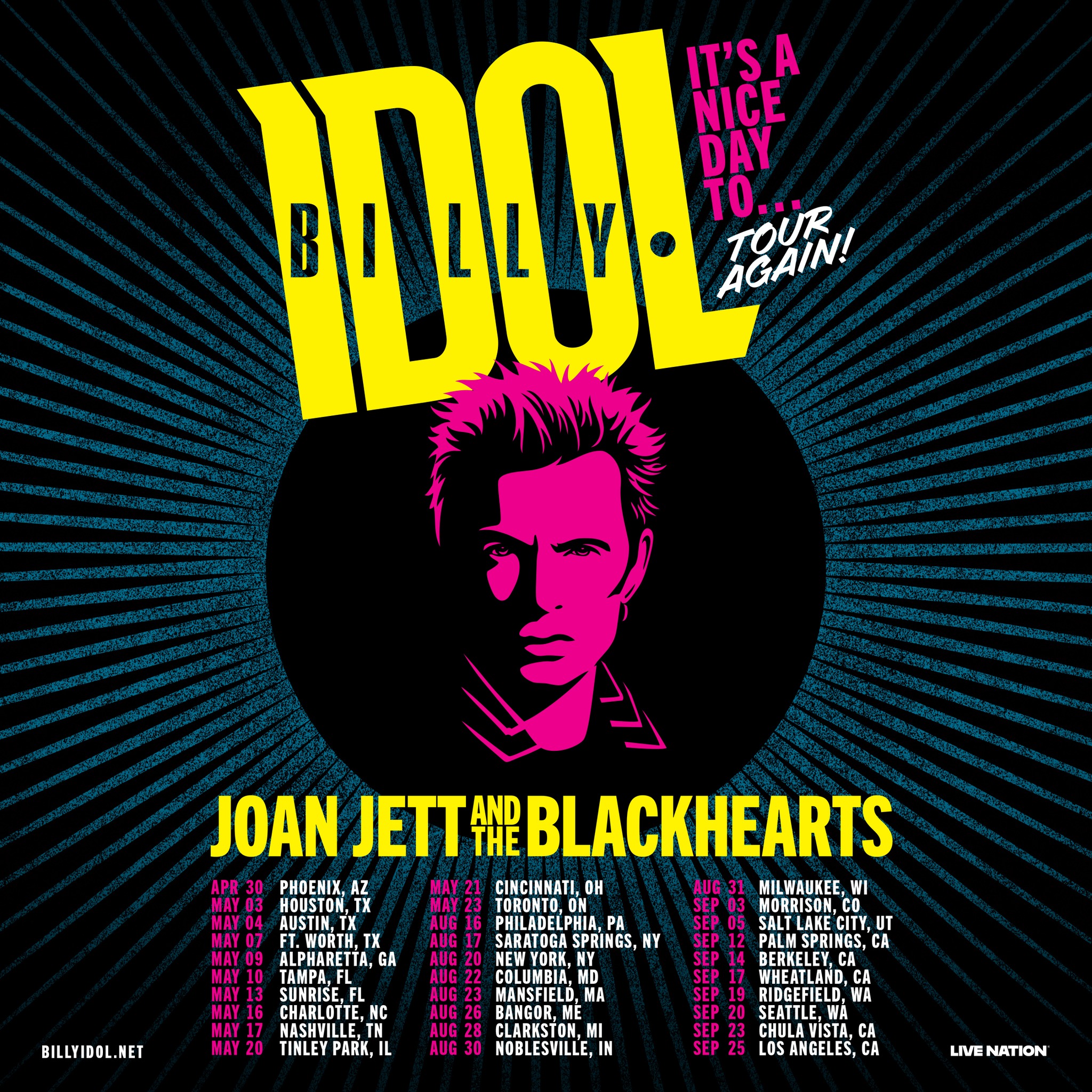 It's a Nice Day To…TOUR AGAIN! Billy Idol is coming to PNC Music