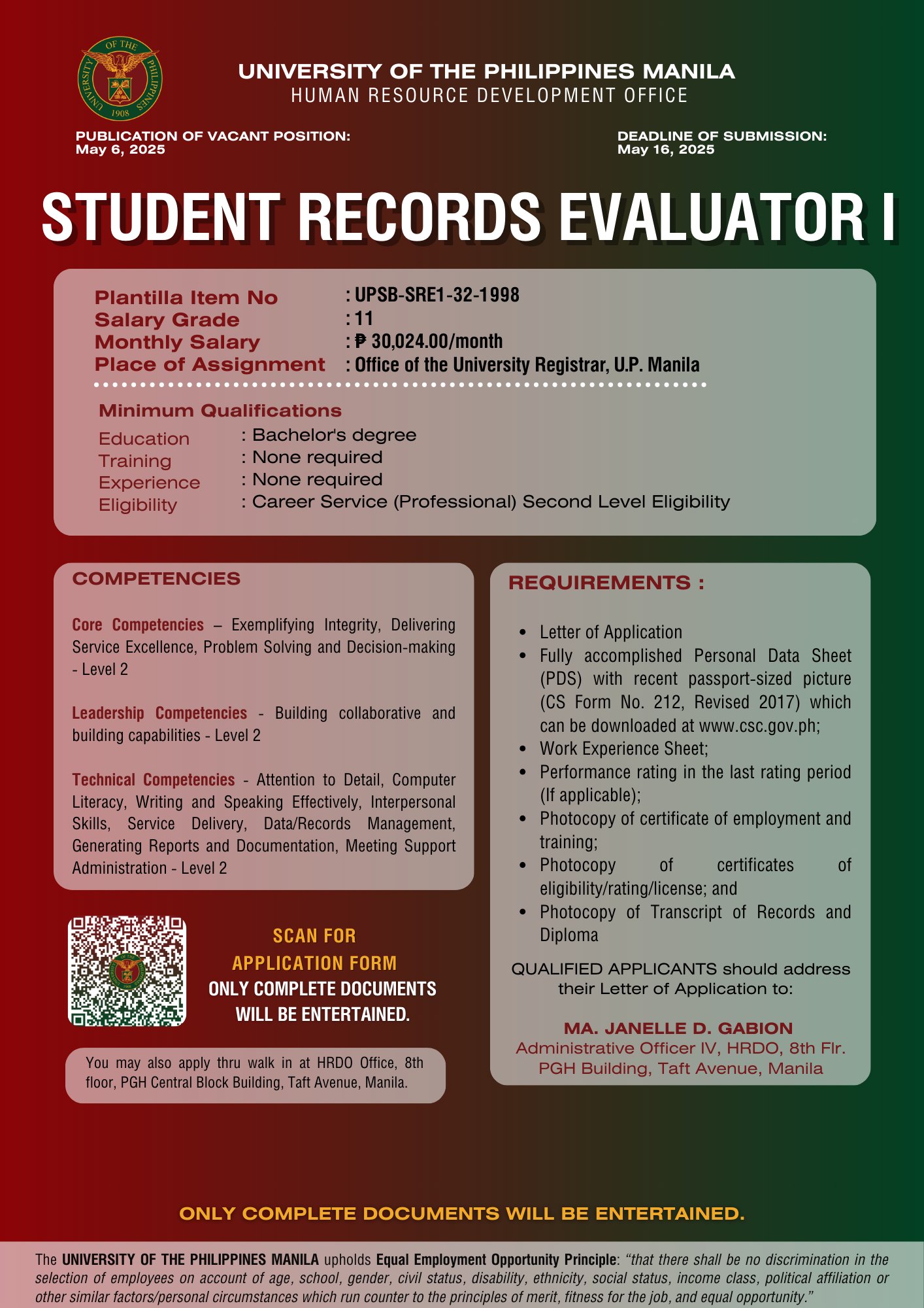 University - We are hiring! The University of the Philippines Manila is ...