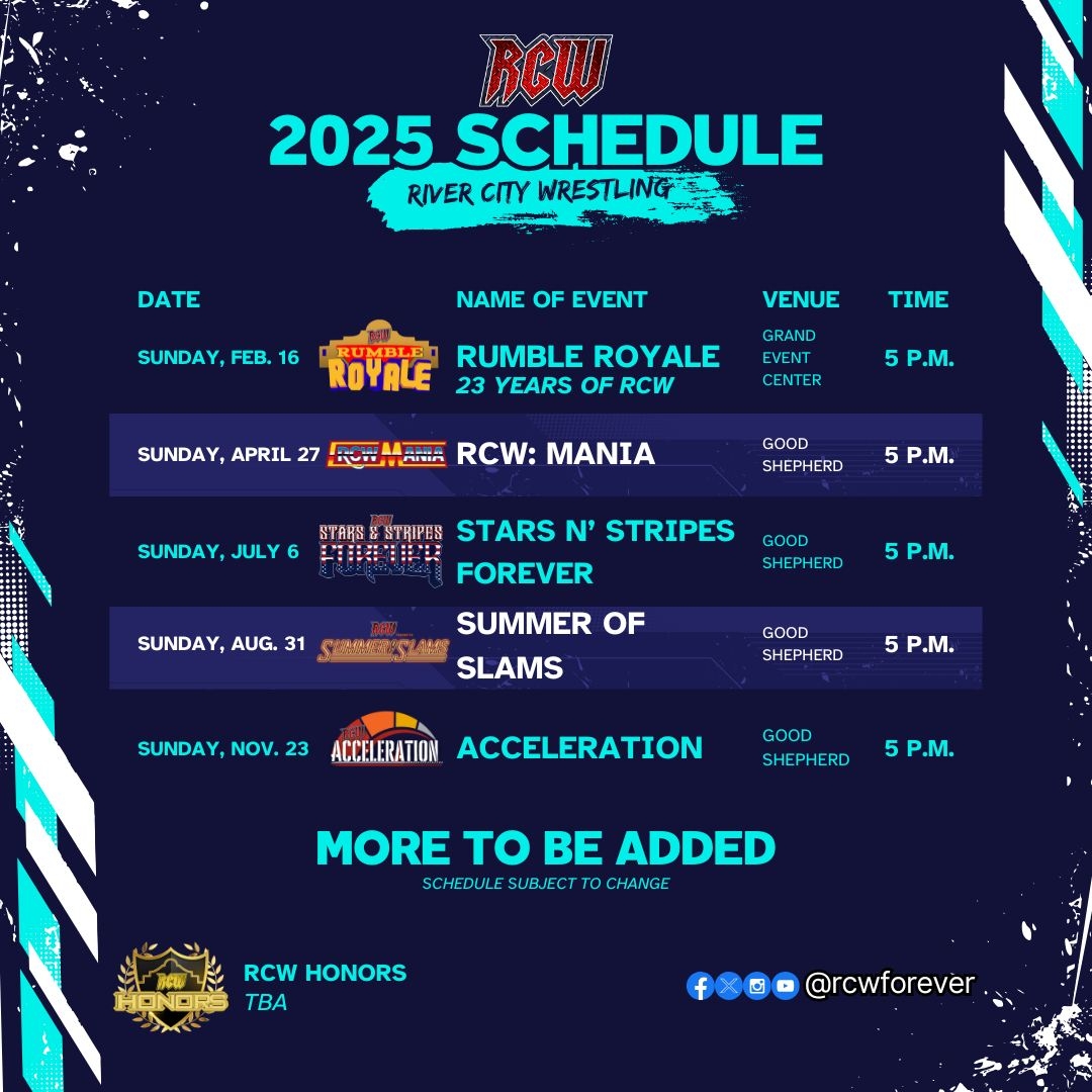 RCW - San Antonio! Get ready, RCW fans—here's our schedule for 2025 ...