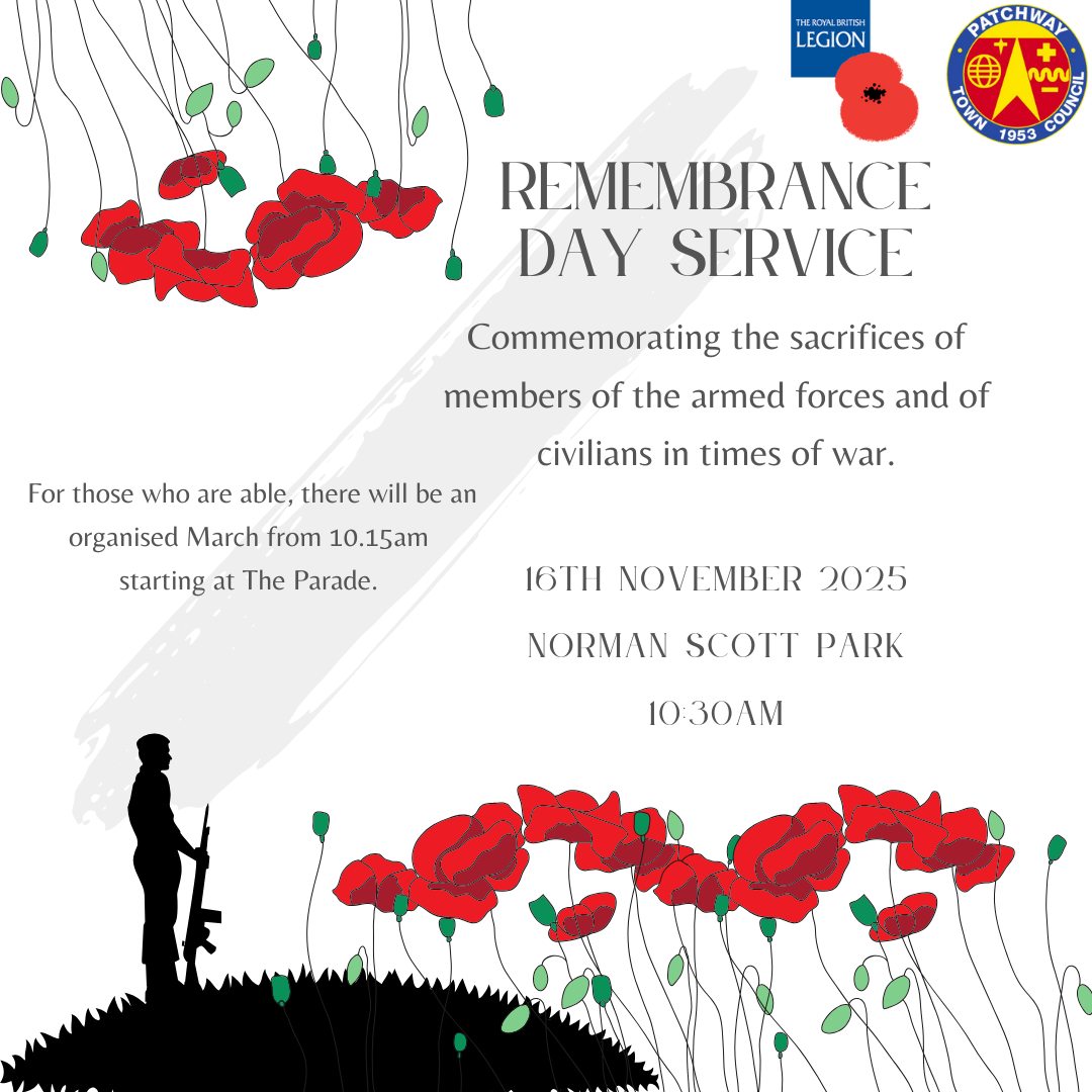 Patchway - 🌹 Remembrance Day March & Service 2025👇 🎖️ Patchway Town ...