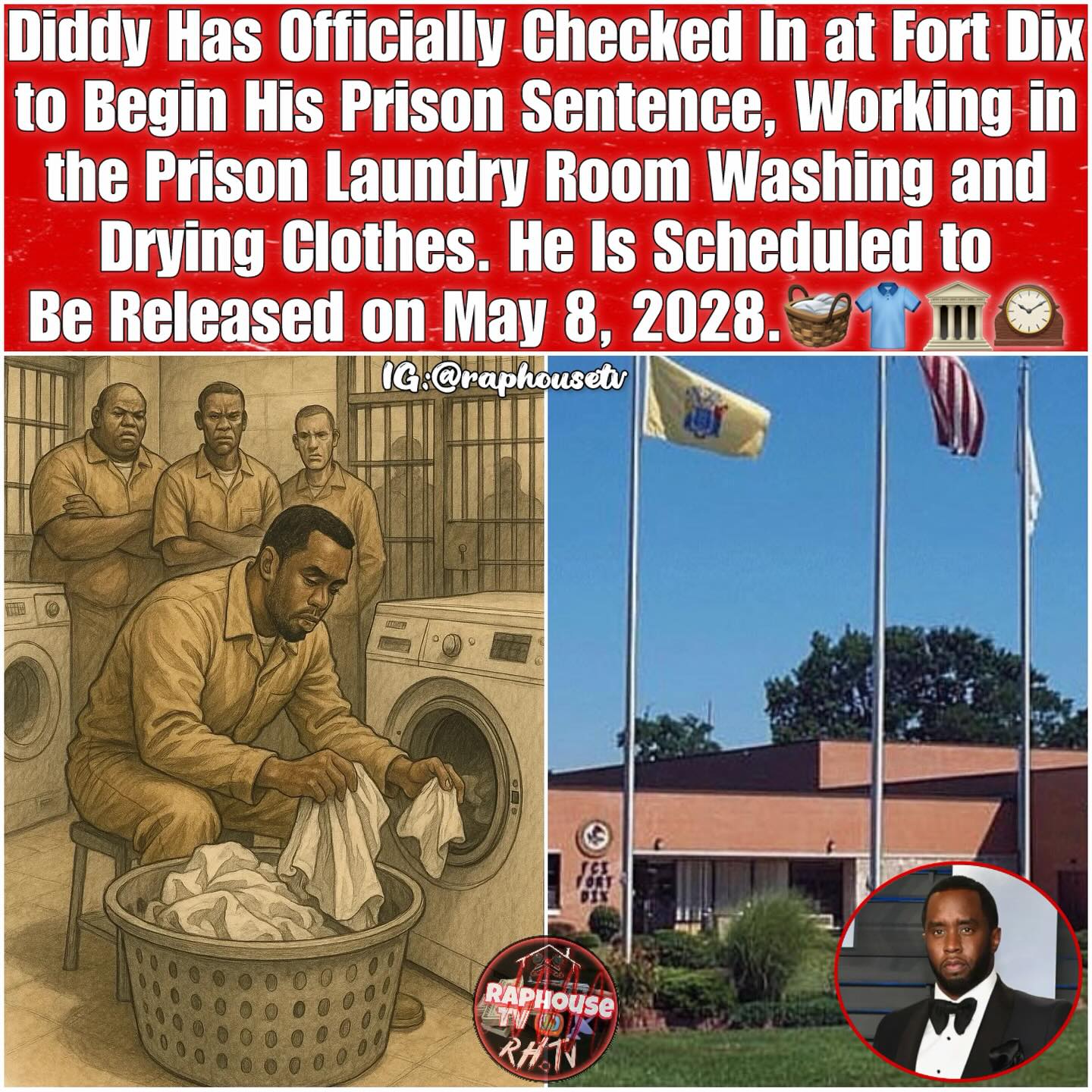 Raphouse - Sean “Diddy” Combs has officially started his first prison ...
