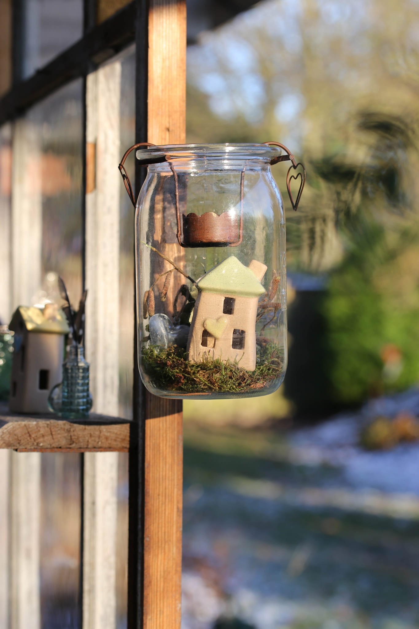 Weckglas Deko mit Haus und Herz 💚 Ob Winter oder Frühling