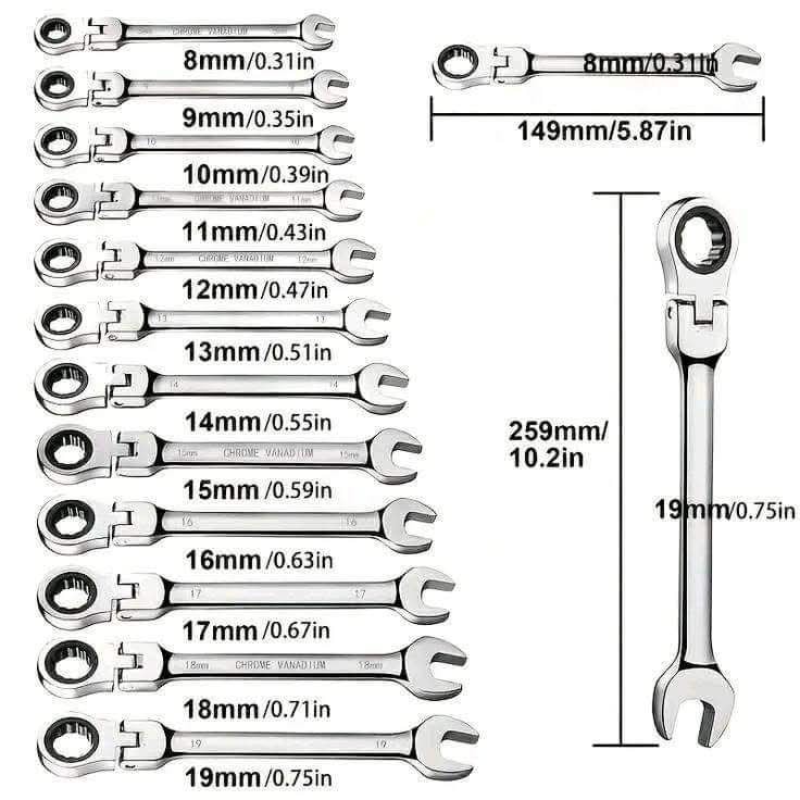 Interior Shapes and Designs - Metric Ratcheting Wrench Set – Sizes ...