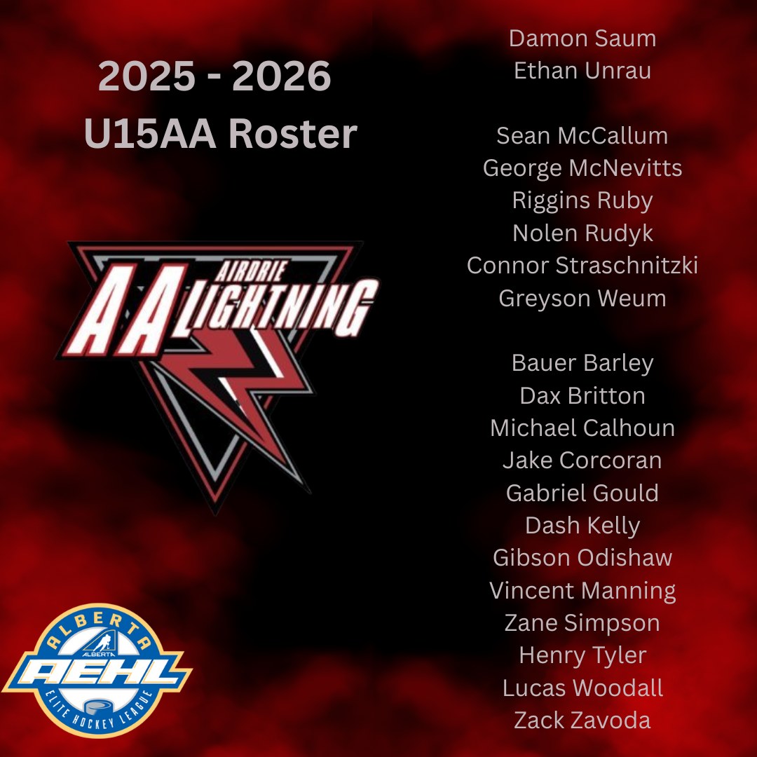 ⚡⚡U15AA Roster for the 2025/2026 Season - Airdrie Minor Hockey | Facebook