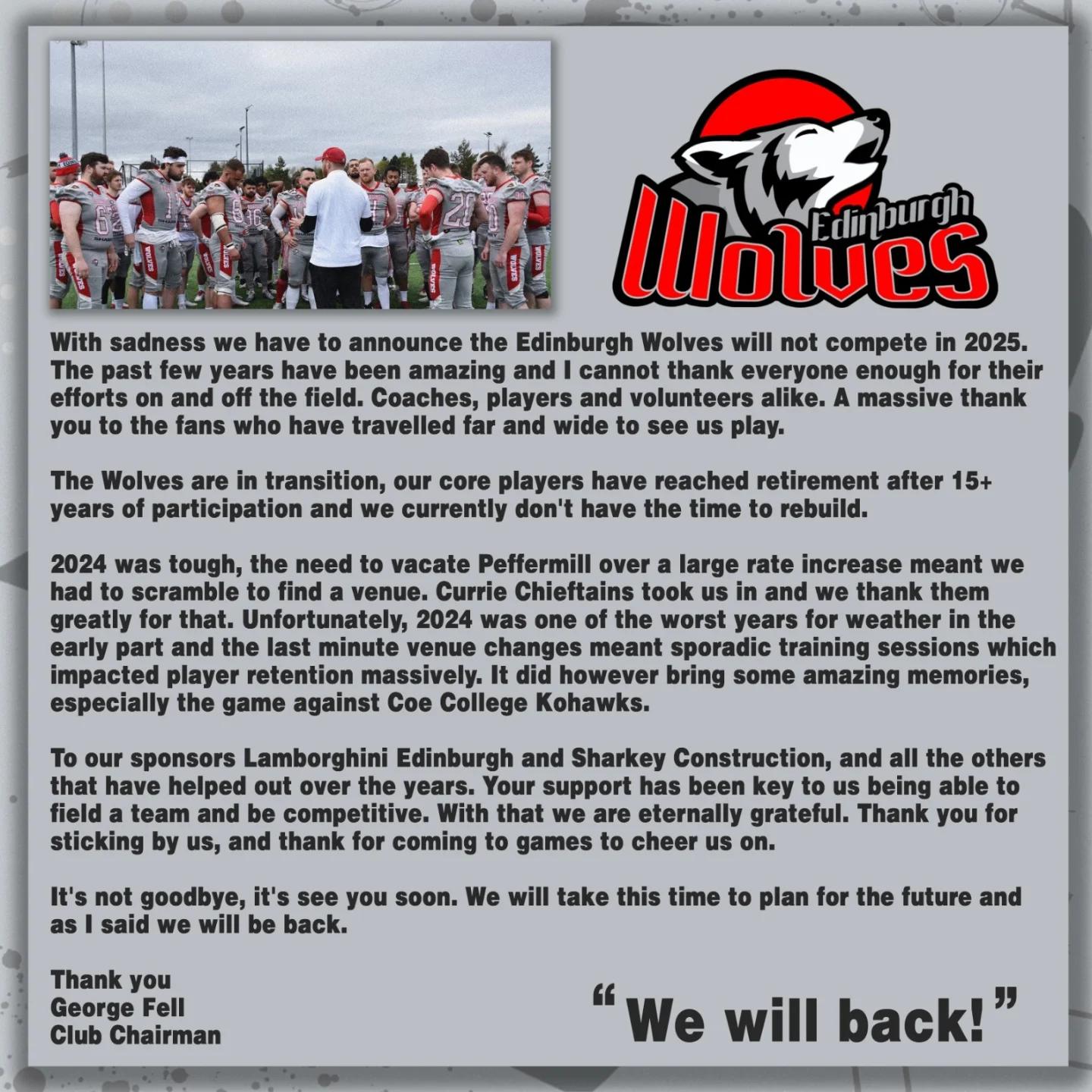 Edinburgh Wolves... - Edinburgh Wolves American Football