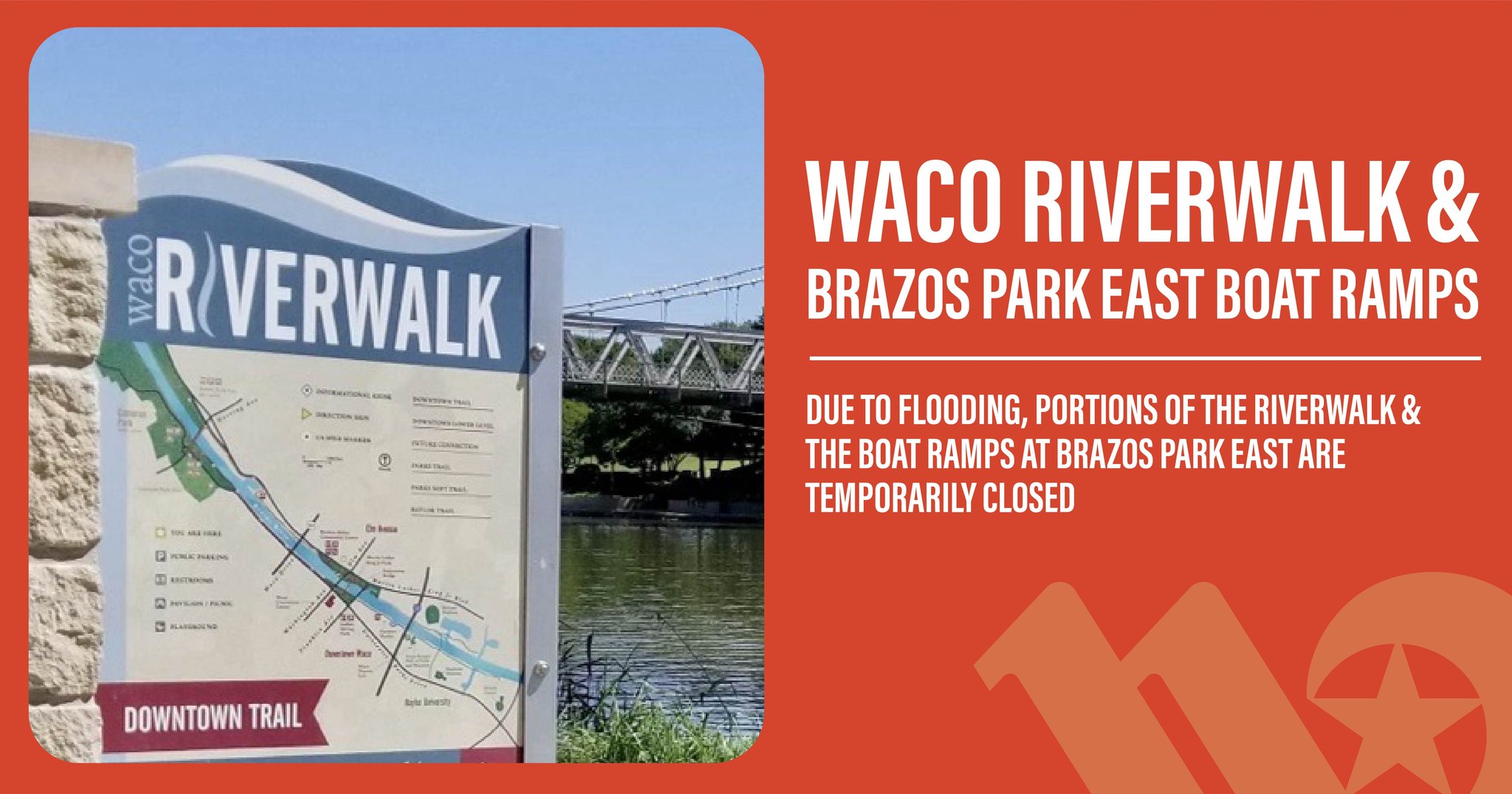 Waco - RIVERWALK & BOAT RAMP CLOSURES — Heads up, Waco! Due to flooding ...