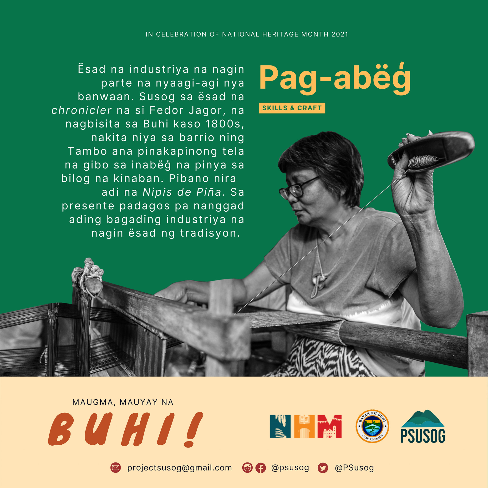 PAG-ABËG or “weaving” has been a... - LGU Buhi Official | Facebook
